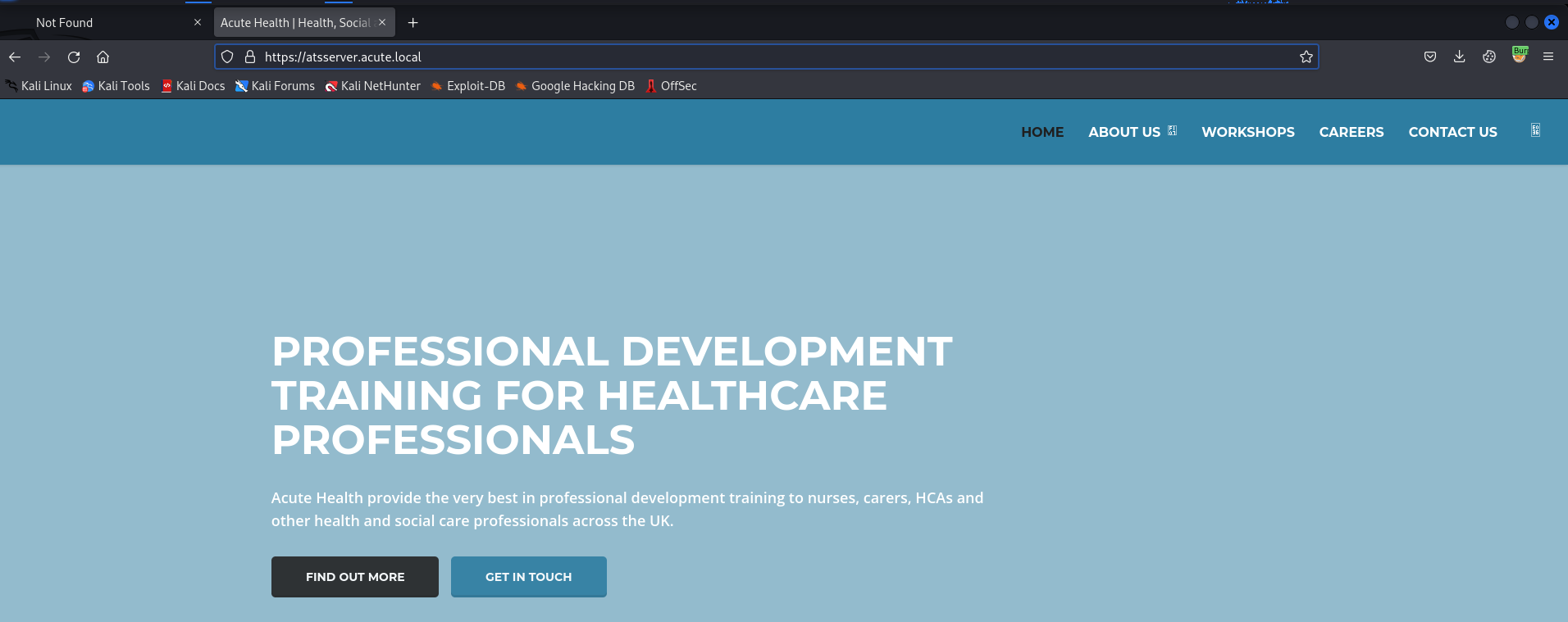 browsing to the acute app