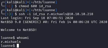ssh in as r.michaels