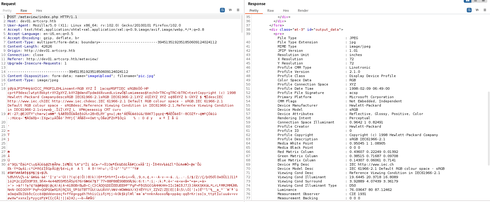 valid request in burpsuite