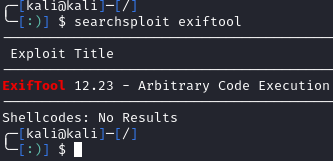 searchsploit exiftool