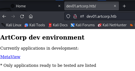 browsing to subdomain