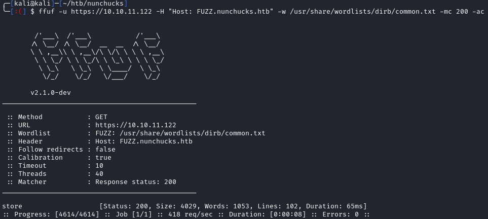 ffuf finding subdomain
