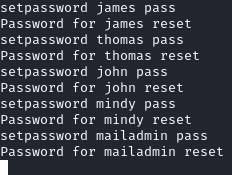 changing all user passwords